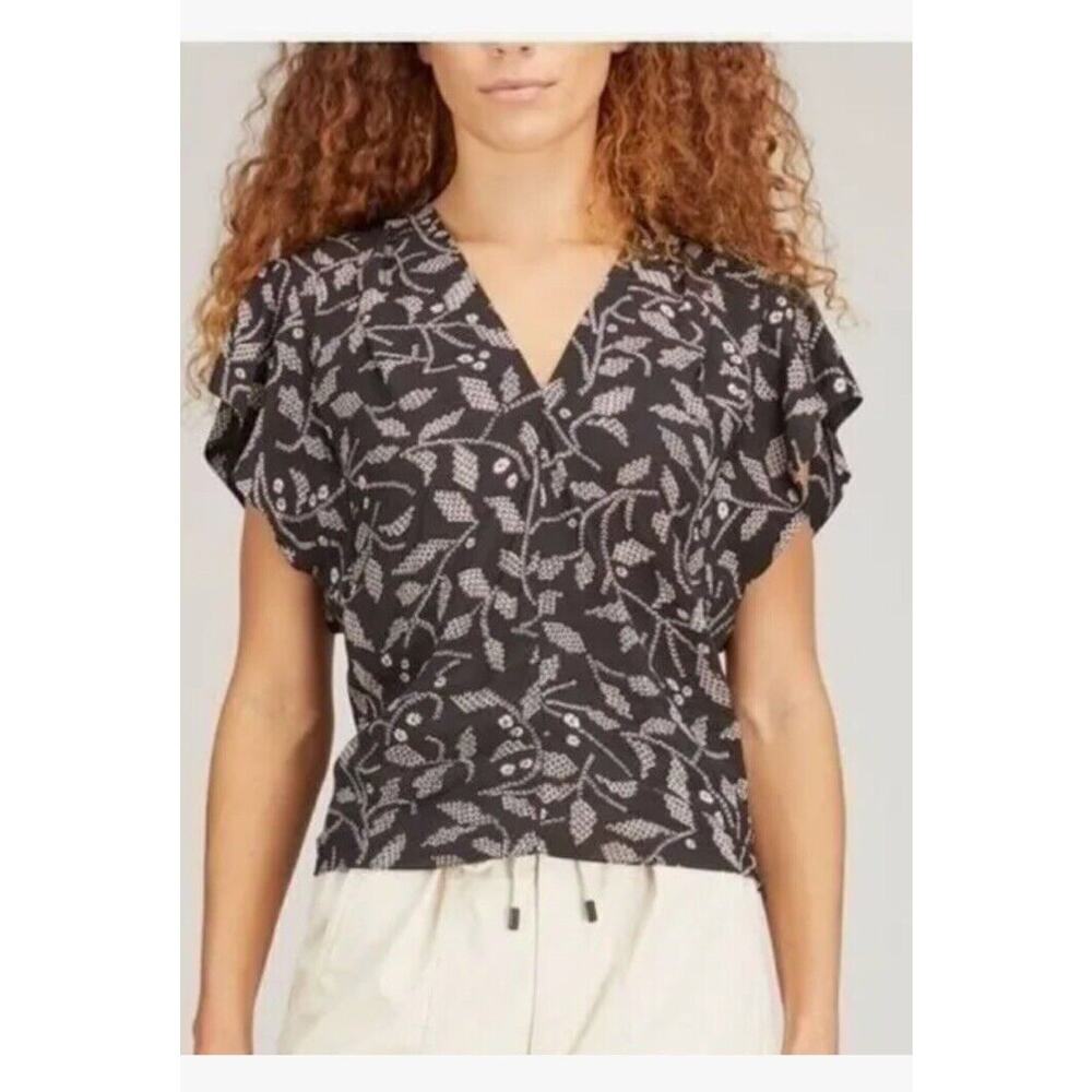Isabel Marant Etoile Delocia Top S 36 Women Casual Printed Boho Blouse NEW 33514